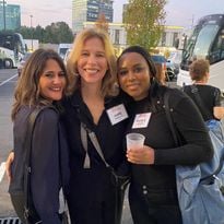 (From left to right) MODERN&#39;s Angela Reich, Anne Moratto, and Nicole Johnson.