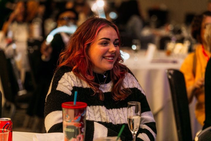 A smiling woman