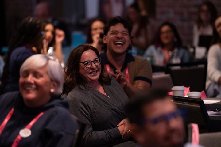 A group of smiling people.