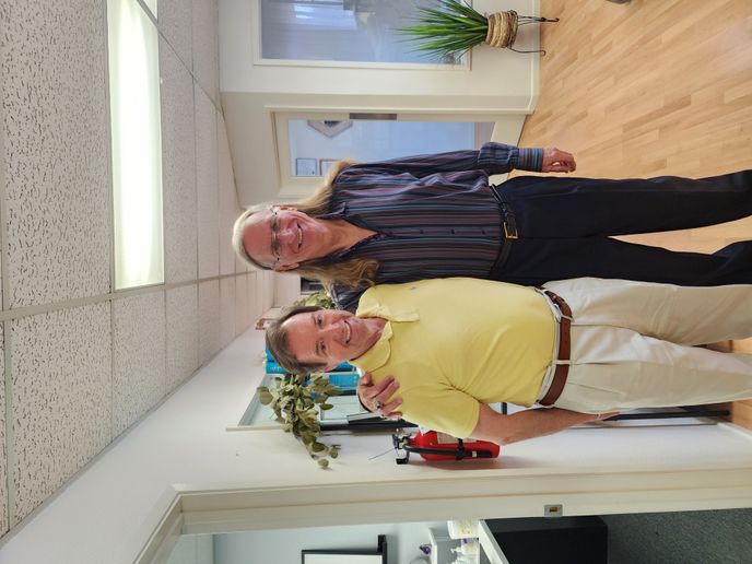 The author with the Doug Schoon.