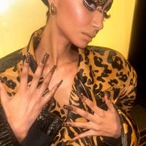 Woman with long nails