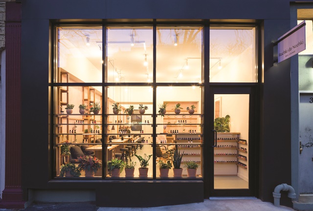 The sleek exterior blends in with the neighborhood’s modern high-rises and beautiful brownstones.