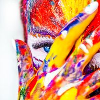 A woman wearing makeup
