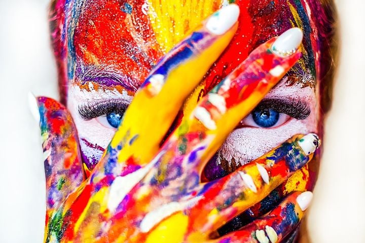 A woman wearing makeup