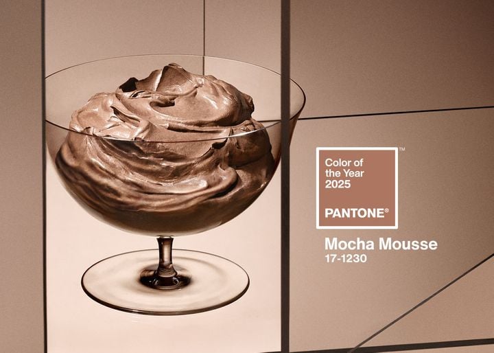 A dish of chocolate mousse.