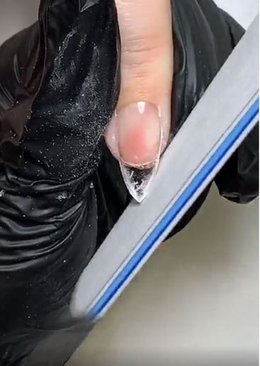 Reshaping Demo: Medium Round Soft Gel Tip to Almond Shape