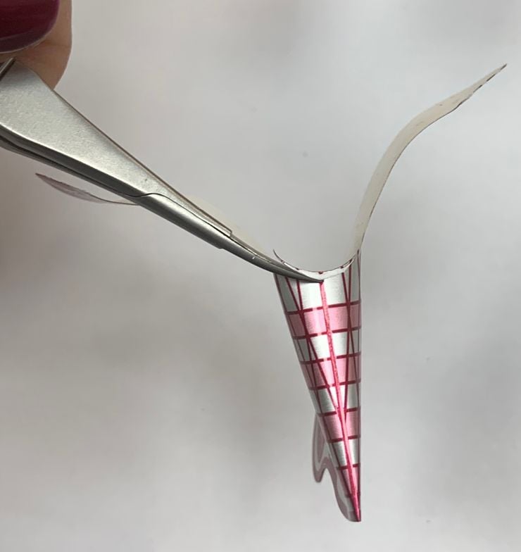 Step 6: Use KB Curved Form Tailoring Scissors to cut out this template.