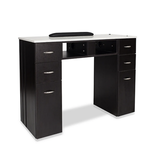 J&A White Granite Top Manicure Table