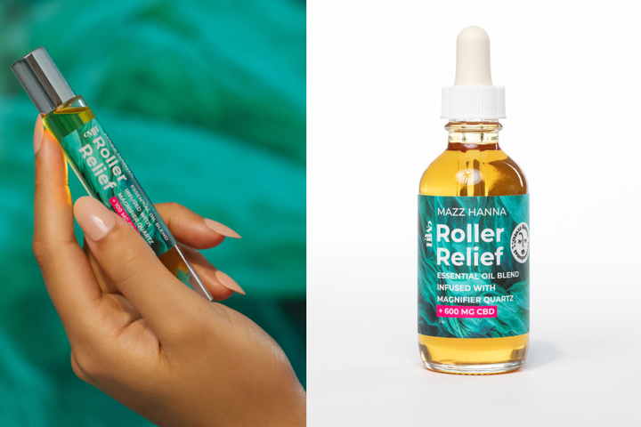 Mazz Hanna Roller Relief in retail size (left) and backbar size (right)