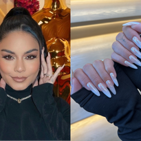 Oscars red carpet host, Vanessa Hudgens showed off the Glazed Ombre nail look created by nail...